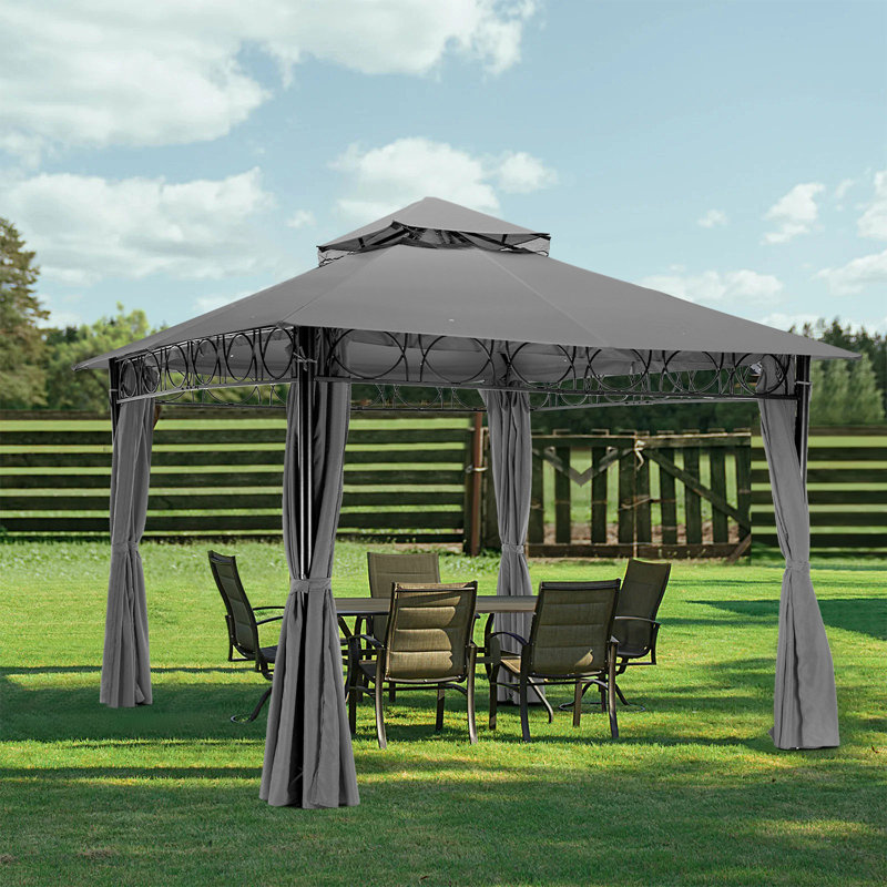 FDW Outdoor UV Protection Gazebo Tent 9.9 Ft. x 9.9 Ft. Metal Patio